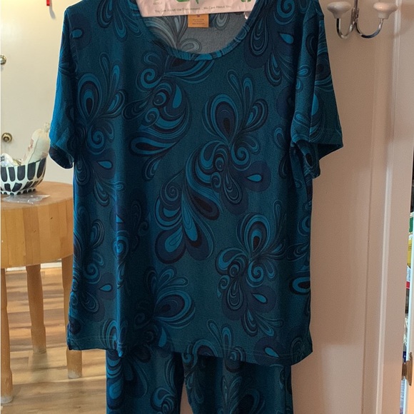 TOP AND CAPRIS ELASTIC WAIST LIKE NEW SIZE SMALL - Picture 4 of 5